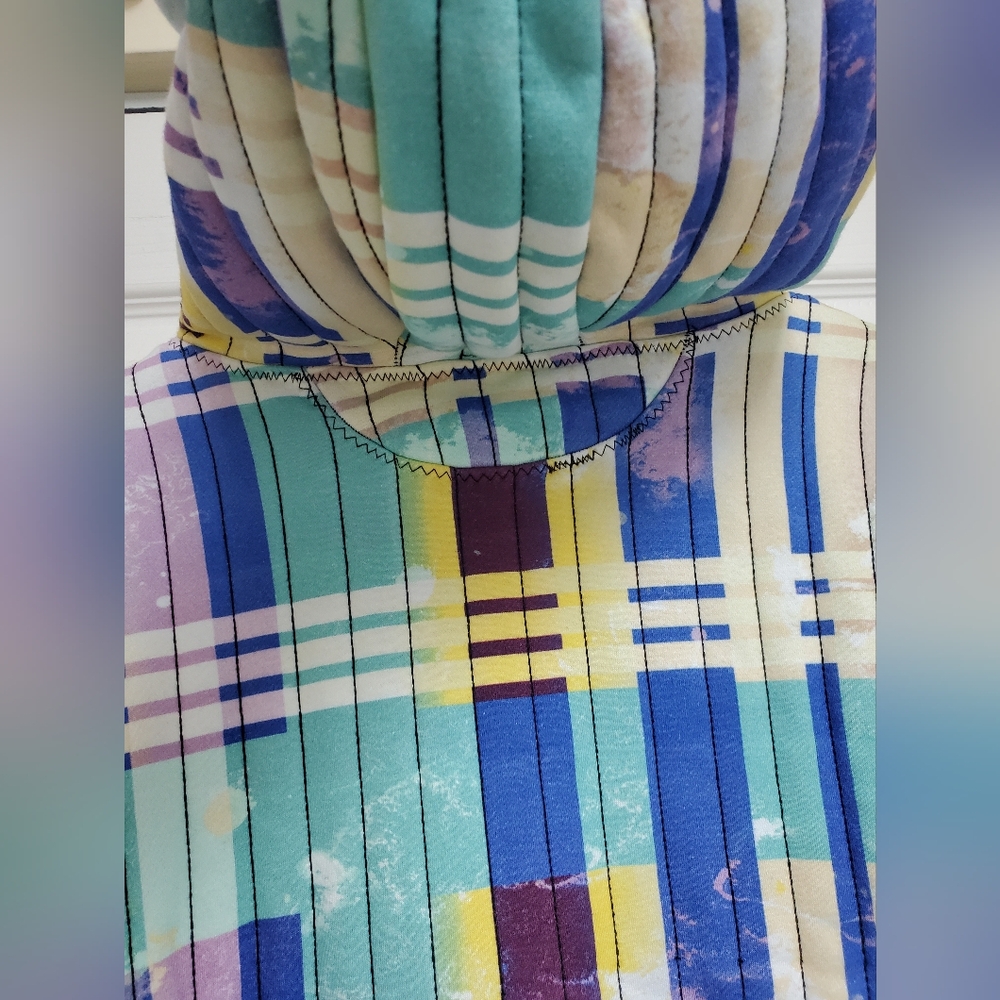 FP Movement Fast Times Hoodie/Beach Plaid Blue - Picture 11 of 14